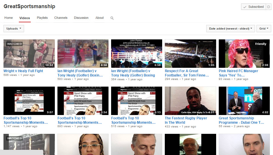GreatSportsmanship youtube channel